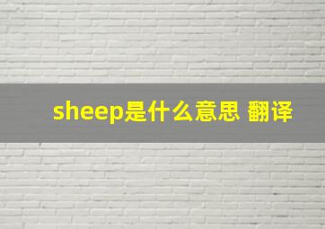 sheep是什么意思 翻译